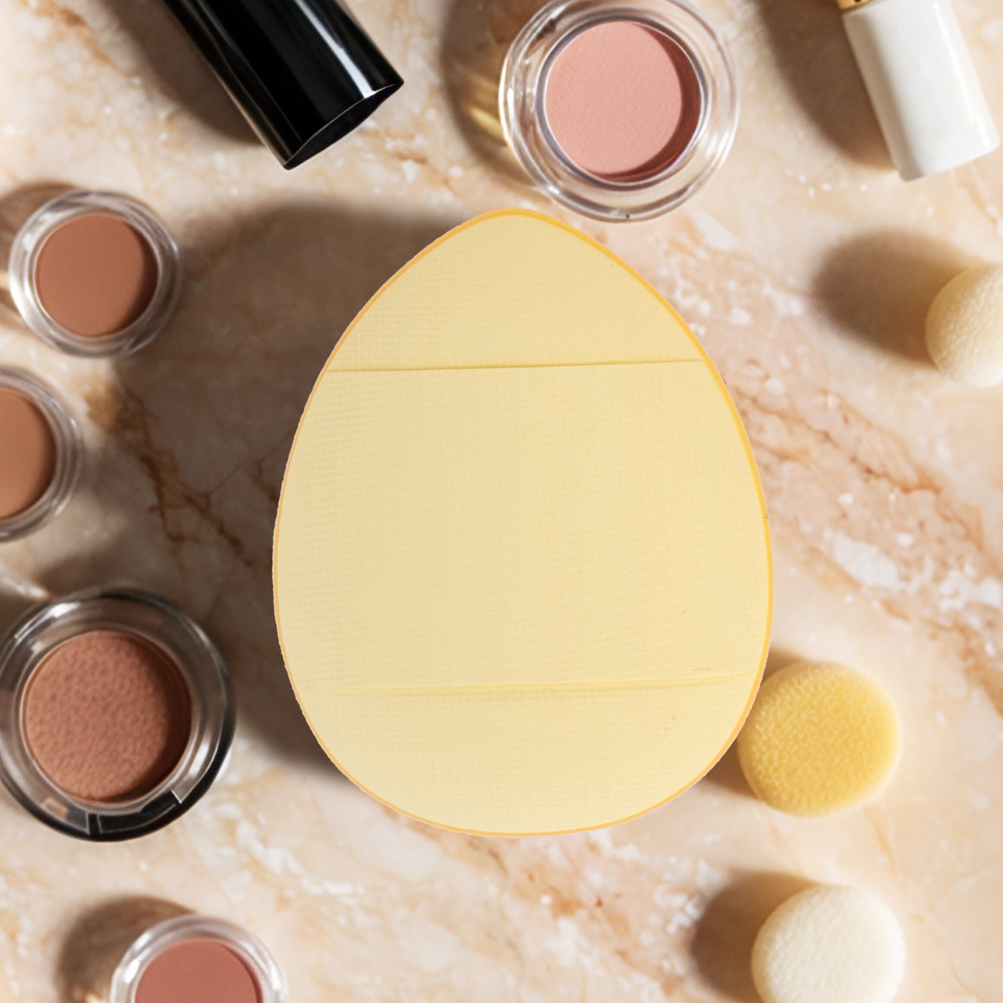 Unique Bargains 5Pcs Portable Mini Face Makeup Sponge for Bedrooms Travel Use Light Yellow