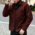 thumbnail image 6 of zfhfof Mens Wool Shacket Jackets Winter Long Sleeve Button Down Lapel Collar Peacoat Casual Business Warm Short Trench Coats, 6 of 9