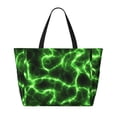 thumbnail image 2 of Gaeub Green Lightning Beach Travel Bag, Multi-Pocket Beach Bag, Summer Vacation Bag, Beach Essentials Tote, 2 of 7