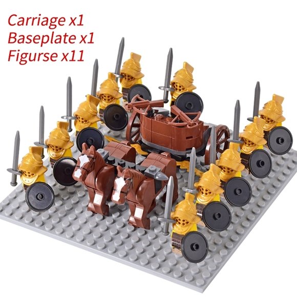 Bloques de construcción de elefante romano para niños juguetes para niños soldados Warhorse Chariot Spartan Knight Mini figuras de acción para niños regalos de navidad