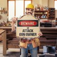 thumbnail image 2 of Beware Of Attack Owner  18" X 18" Heavy-Gauge Aluminum Architectural Sign | SignMission Designer Classic Rust Wall Plaque Metal Novelty Gift Funny Joke Gag Road Garage, 2 of 4
