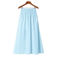 thumbnail image 5 of Tmtolofot Hollow Out Skirts for Women High Waisted Ruched Maxi Skirt Tummy Control Casual Long Skirts Fashion Trendy Outfits Spring Summer Beach Vacation Cover Ups Sun Dress|Blue|M, 5 of 7
