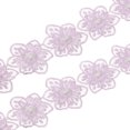 thumbnail image 1 of Unique Bargains 1 Yards Flower Trim Ribbon, 2 Pack Floral Lace Ribbon Pearl Edging Decorating Embroidered Trim Style 1, Purple, 1 of 6