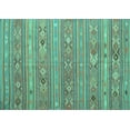thumbnail image 1 of Ahgly Company Machine Washable Indoor Rectangle Southwestern Turquoise Blue Country Area Rugs, 2' x 5', 1 of 4
