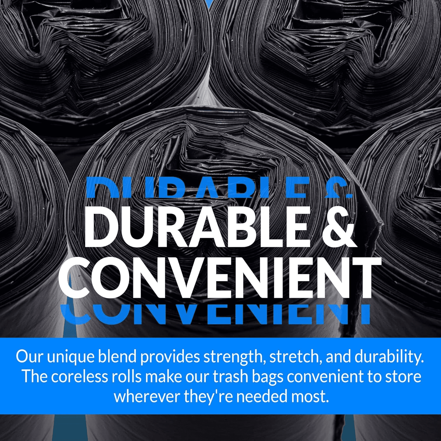 16-25 Gallon Trash Bags | 500 Bags | Black | Home, Kitchen | Strong | Garbage