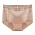 thumbnail image 2 of Gibobby Ropa interior bikini elástica para mujer Ropa interior sexy con borde de encaje para mujer Love Mesh High Waist Luxury Ice Silk Triángulos para mujer(Caqui， XXL), 2 of 5