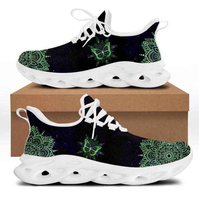 Zapatos con diseño de mariposas bohemias para mujer, ligeros, con cordones, informales, para correr, informales, para mujer