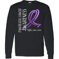 thumbnail image 3 of Inktastic Pancreatic Cancer Awareness Fight, Care, Cure Long Sleeve T-Shirt, 3 of 5