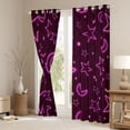 thumbnail image 3 of Homewish Cartoon Stars Moon Blackout Curtains Set of 2 (52x84 Each),Modern Geometric Striped Window Curtains,Neon Pink Curtains and Drapes For Girls Kids,Luxury Bedroom Decor, 3 of 6