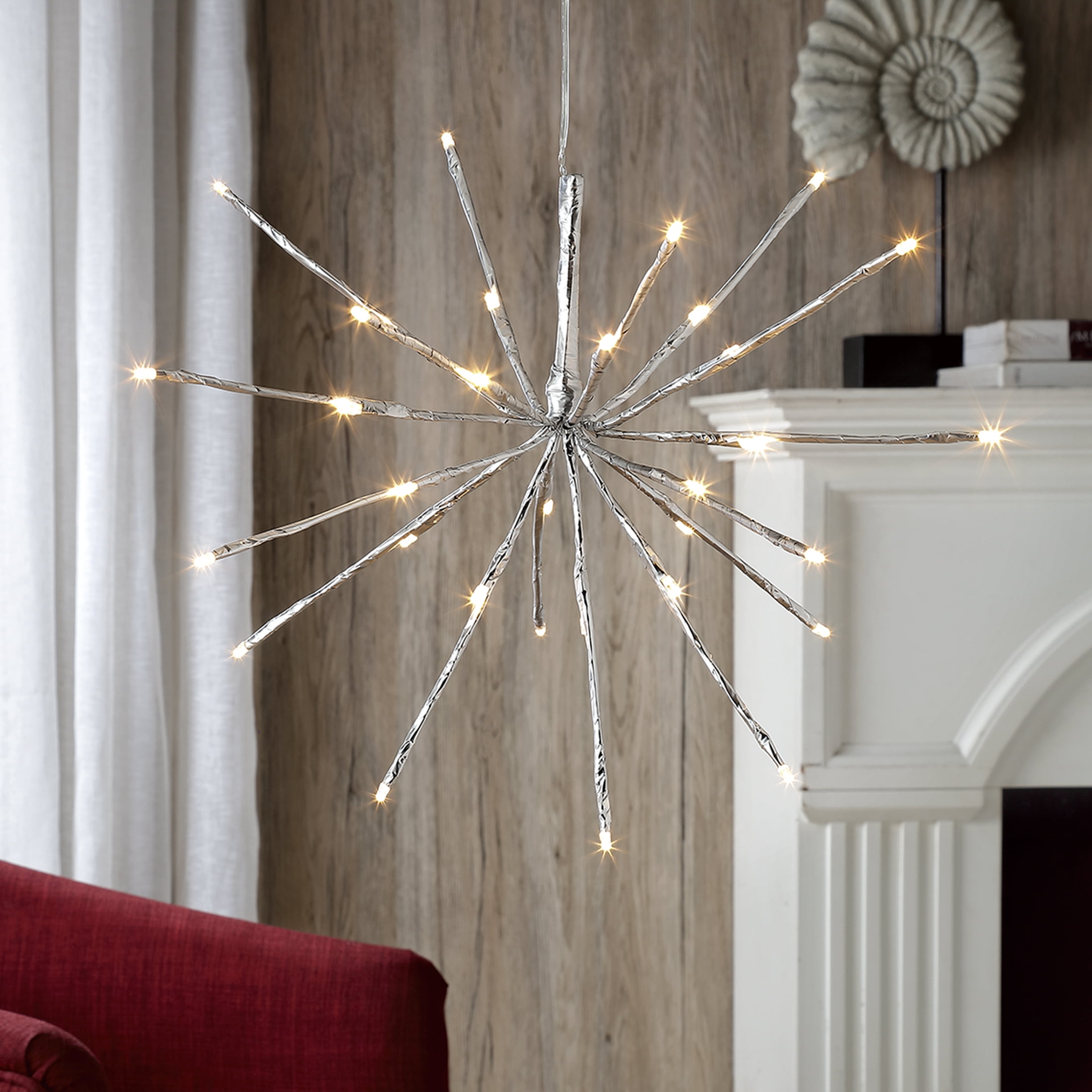 32 Warm White LED Branches Starburst Christmas Decoration, by Holiday Time