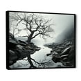 thumbnail image 2 of Designart "The Charming Moodiness Of Lake Fog" Landscape Lake River Floater Framed Canvas Wall Art, 2 of 5