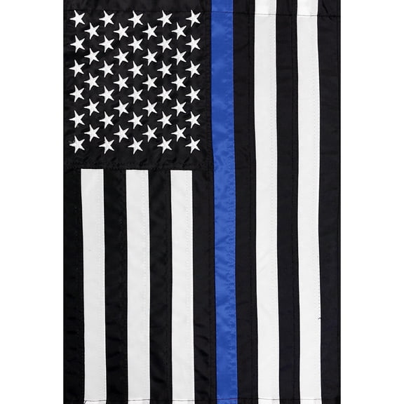 Briarwood Lane Everyday Garden Flag 12x18 For Outdoor Thin Blue Line Police Embroidered Garden Flag Flags For Outside