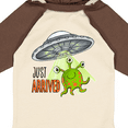 thumbnail image 4 of Inktastic Just Arrived- Cute Green Alien UFO Newborn Baby Boys or Girls Long Sleeve Baby Bodysuit, 4 of 5