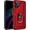 Red, variant on Compatible with iPhone 12 Case & iPhone 12 Pro Case Screen Protection Extreme Military Dual Layer Protective Cover with 360 Degree Swivel Ring Kickstand Black