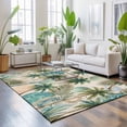 thumbnail image 3 of Area Rugs 4'x6'. Tropical Plant Carpet Runner Indoor Outdoor Rugs Home Decor Aesthetic, Summer Watercolor Boho Palm Tree on Linen Non Slip Mats Washable Accent Rug for Living Room Bedroom, 3 of 8