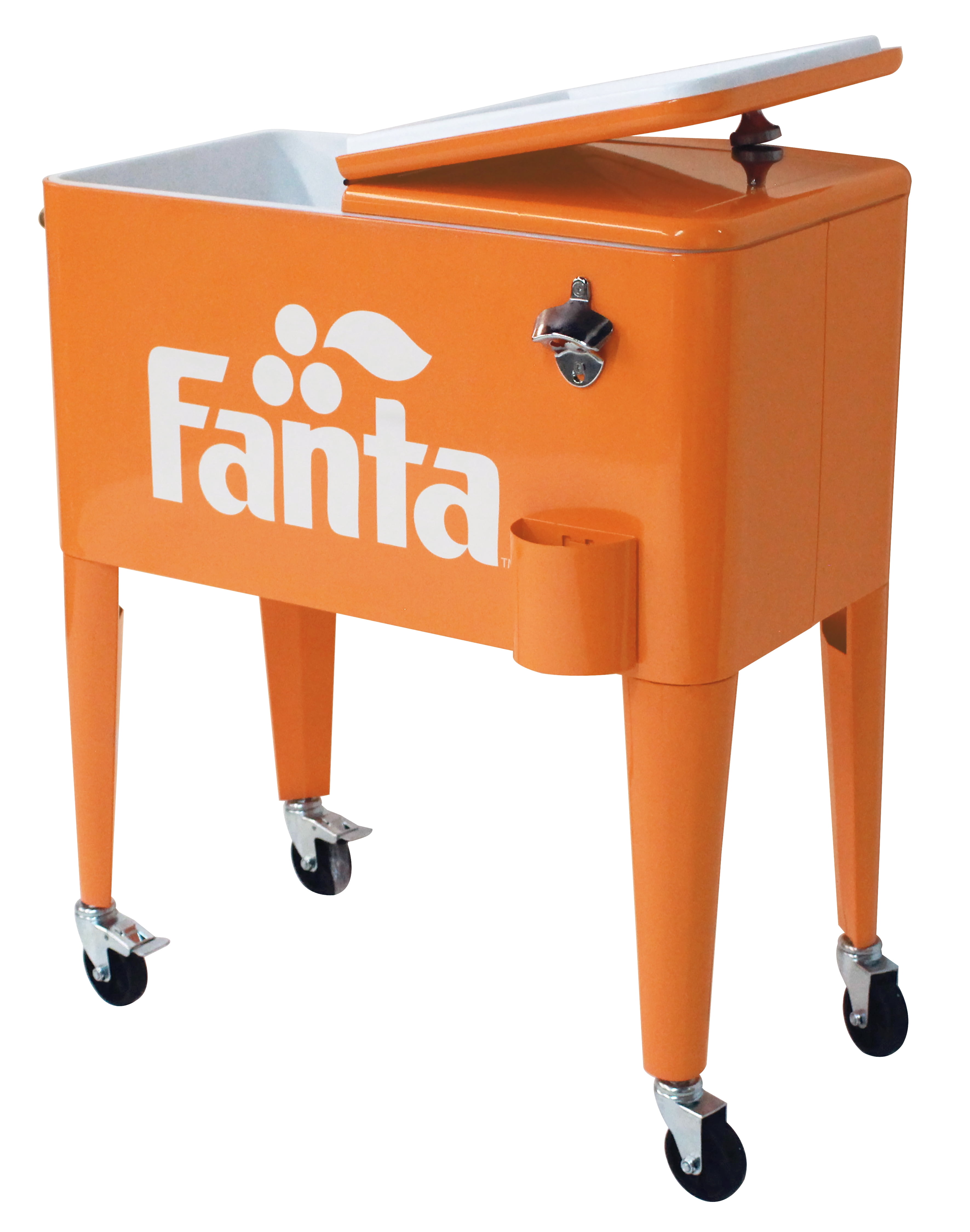 Leigh Country Coca-Cola Series CP 98501 Fanta 60 Qt Metal Outdoor Patio Cooler - Orange