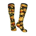 thumbnail image 4 of Fotbe Tangerine print Women's Men's Novelty Crew Socks Cotton Socks Knee High Socks for Walking,Running,Nurses,Pregnancy, 4 of 9