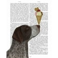thumbnail image 2 of Fab Funky 20x24 White Modern Wood Framed Museum Art Print Titled - German Shorthaired Pointer Ice Cream, 2 of 4