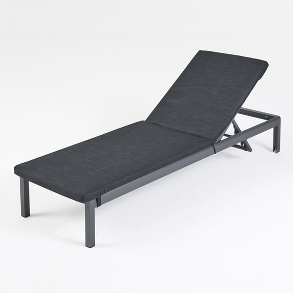 Cherie Coral Outdoor Chaise Lounge with Cushion, Dark Gray