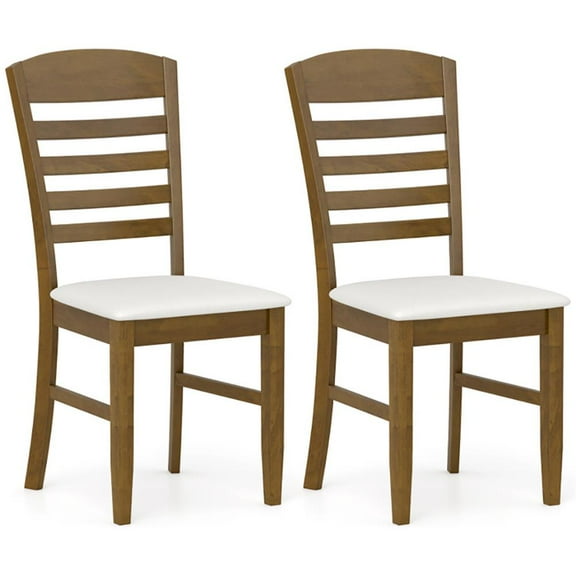 Resenkos Dining Room Chairs, Kitchen Chairs,Dining Chairs Set of 2 with Rubber Wood Frame and Padded Seat-Walnut