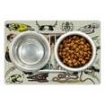 thumbnail image 1 of Modern Pet Mat for Food and Water, Animal Skeleton Composition with Gothic Faces Dead Creatures Illustration, Non-Slip Rubber Mat for Dogs and Cats, 18" X 12", by Ambesonne, 1 of 2