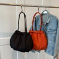thumbnail image 3 of ruzhgo Tote Foldable Compact Storage Satchel Simple Handbag Shoulder Bags Bucket Multi-function Durable Soft Trendy Casual Black Black, 3 of 6