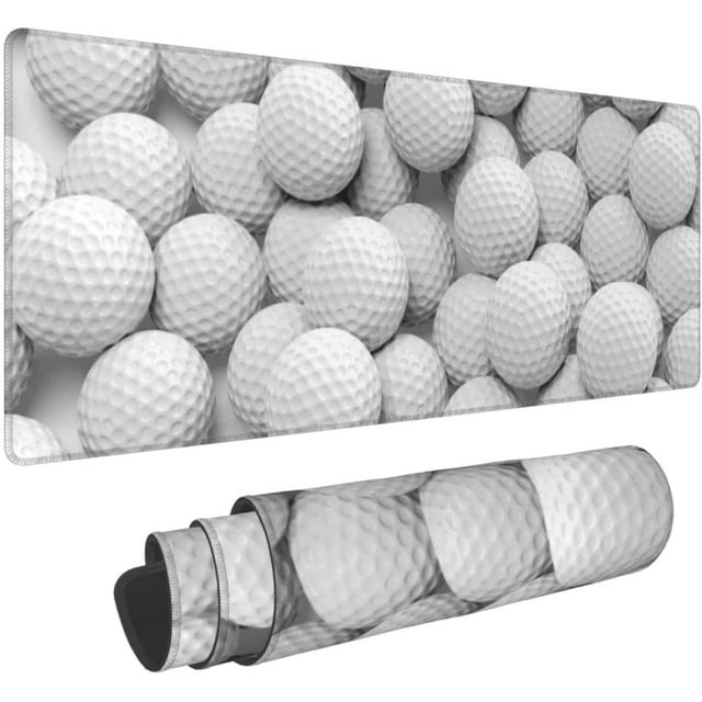 Large Mouse Pad XXL, Golf White Gaming Mouse Pad, Big Desk Mat with Stitched Edges Mousepad for Gaming Keyboard Computer Laptop Office, 31.5'''' X 12''''