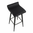 thumbnail image 6 of Ale Contemporary Fixed-Height Bar Stool In Black Steel And Grey Faux Leather - Set Of 2, 6 of 10