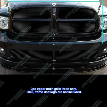 - Fits 2002-2005 Dodge Ram Black Main Upper Billet Grille Grill Insert #D85374H
