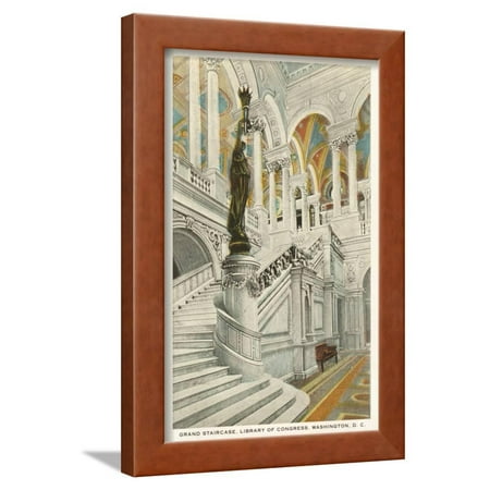 Grand Staircase, Library of Congress, Washington D.C. Framed Print Wall Art