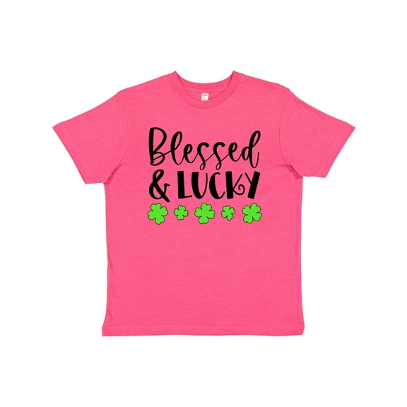 Inktastic Blessed and Lucky 4 Leaf Clovers St. Patrick's Day Youth T-Shirt