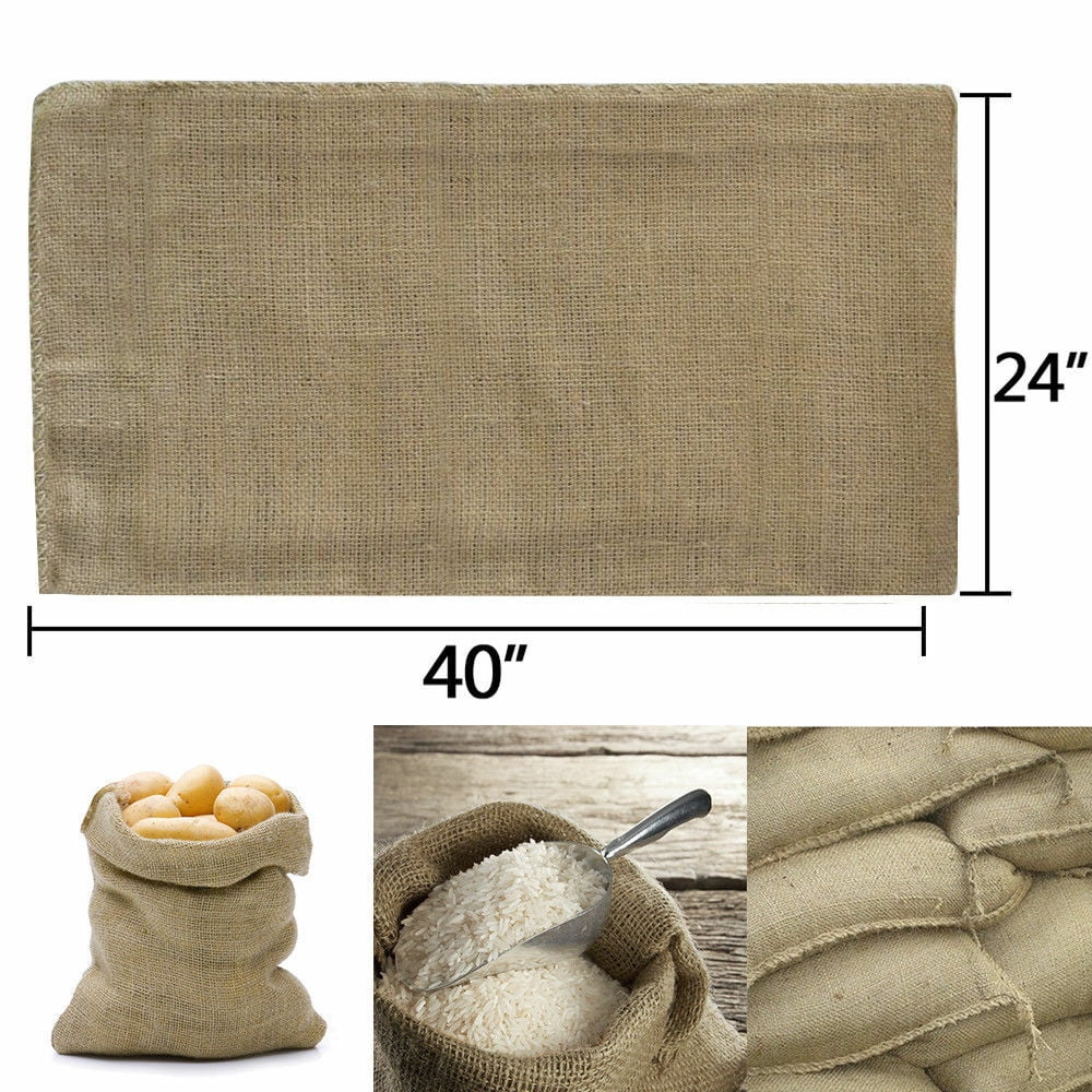 24x40in 10pcs Large Burlap Sack Bags Potato Sack Race Bags Sandbags Gunny Sack