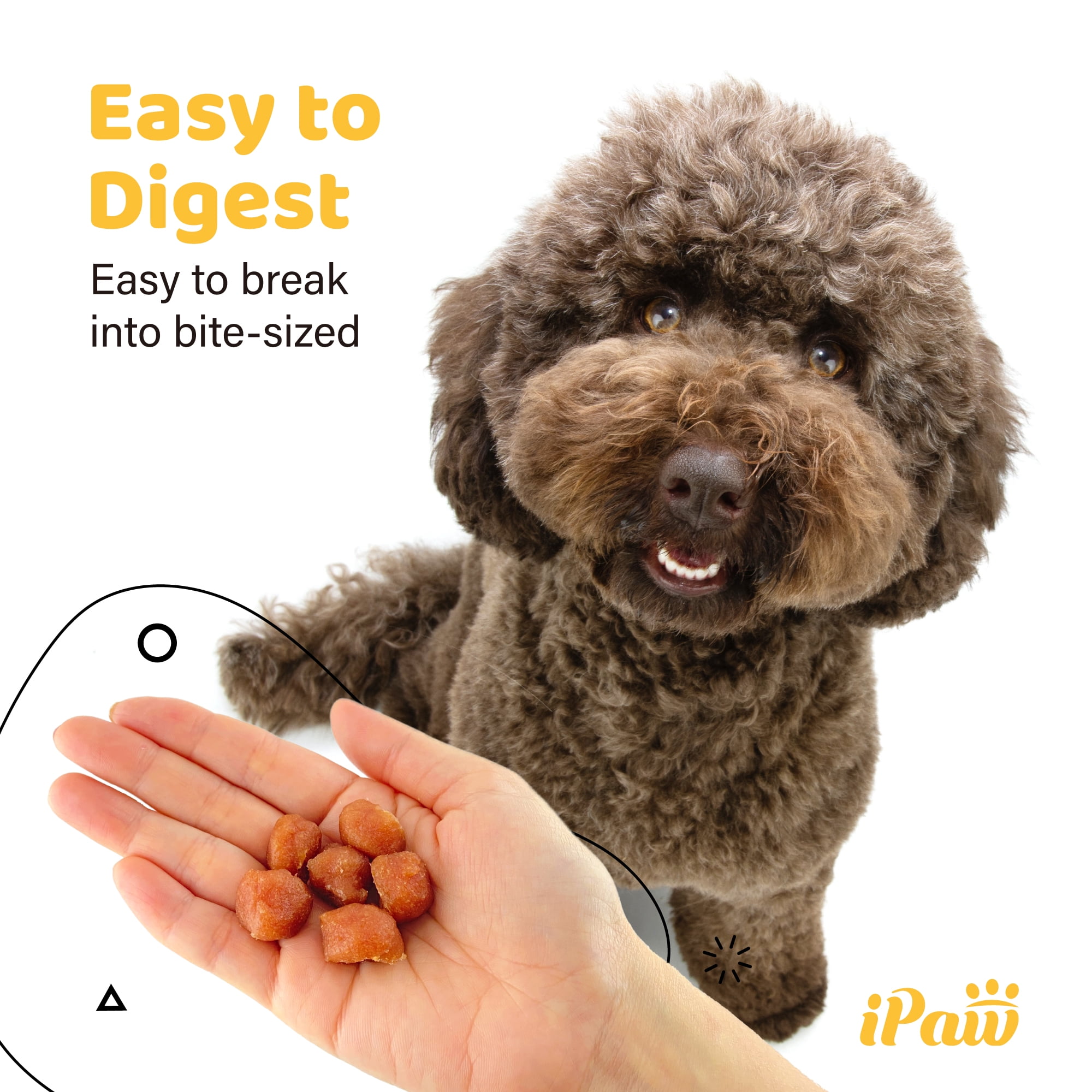 iPaw Dog Treats for Puppy Training, All Natural Human Grade Dog Treat, Hypoallergenic, Easy to Digest (Chicken Tots), 3 Packs