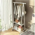 thumbnail image 2 of SUSUZI 63" Rolling Garment Rack with Wheels, 2 Storage Shelves, 66LBS Capacity Metal Coat Rack for Bedroom Cloakroom Laundry Room (White), 2 of 8