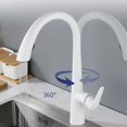 thumbnail image 4 of Robinet de Cuisine avec Pulvérisateur Rétractable, Blanc, Robinet de Cuisine Pivotant à 360°, Laiton, Robinet de Cuisine Rétractable, Blanc, 4 of 6