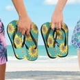 thumbnail image 5 of Unisex Comfort Flip Flops Summer Thong Sandals Non Slip Soles Flip Flop for Beach, Pool, and Daily Wear Yellow Sunflowers Pattern XS, 5 of 8