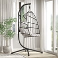 thumbnail image 5 of Flash Furniture Harvo Heavy Duty Commercial Grade All-Weather Hanging Hammock Chair C-Stand with Steel Offset Base and Hardware, 360 Degree Rotation, Black, 5 of 12