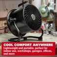 thumbnail image 5 of ECOMAX Ventilador circulador de aire de tambor de alta velocidad de 10 pulgadas, ventilador de taller resistente con ventilador de piso inclinable de 3 velocidades y 360° para almacén, industrial, tal, 5 of 5