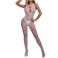 thumbnail image 2 of Fashion Sets for Womens Fishnet Bodystocking Plus Size Crotchless Bodysuit Sexy Tights Soft Nightwear Lingerie, 2 of 4