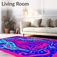 thumbnail image 2 of ODIKA 6'x9' Machine Washable Non-Slip Area Rug, Crochet Kit Enchanted Cat Galaxy Dreamscape Design Hooking Project High Traffic Rug, Pink, 620111, 2 of 7