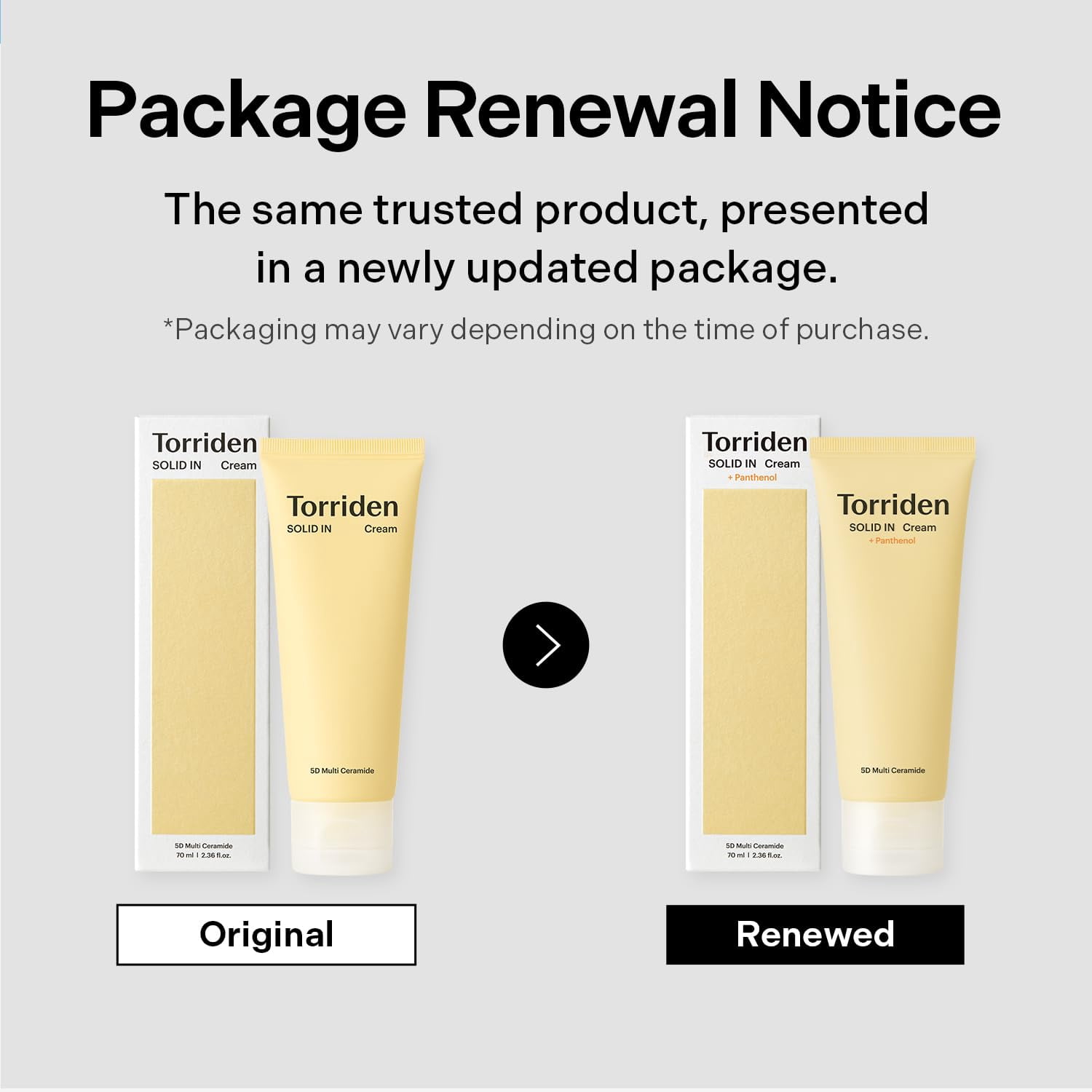 Torriden SOLID-IN Ceramide Cream 70ml (2.36 fl oz) – Lightweight Facial Moisturizer with 5 Ceramides, Panthenol & Allantoin for Skin Barrier Care