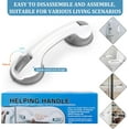 thumbnail image 2 of Shower Handle 1 Pack Grab Bars for Bathtubs & Showers, 12 inch Grab Bars for Bathroom with Strong Hold Suction Cup, Balance Bar Safety Hand Rail for Injury, Senior, Elderly Grey, 2 of 4