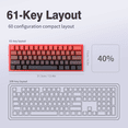 thumbnail image 2 of Magnetic Switch Gaming Keyboard, 61-Key 60% Layout, 6-Color Skeleton Hollow Case, RGB Backlit, Full N-Key Rollover, Hot-Swappable Adjustable Magnetic Switches, Backlit PBT Keycaps, 2 of 8