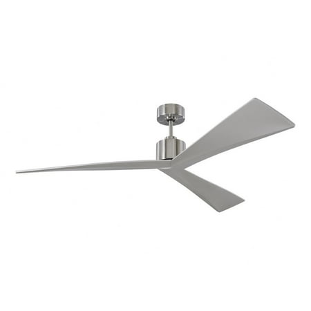 

3 Blade Ceiling Fan in Modern Style 60 inches Wide By 12.5 inches High Brushed Steel Bailey Street Home 96-Bel-3087733