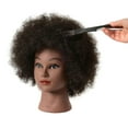 thumbnail image 2 of RYHAIR Kinky Curly 100% Human Hair Mannequin Head for Practice Braiding Styling Updos Cosmetology Barber Training with Stand, 2 of 6