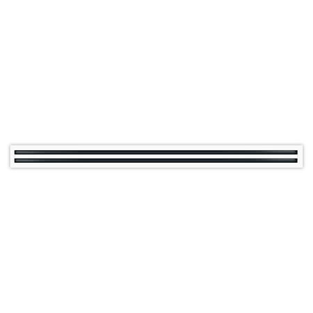 BUILDMART - 48  Linear Slot Diffuser - (2 Slot) Double Slot - White Decorative Air Vent - Modern AC Vent Cover for Ceiling  Walls & Floors