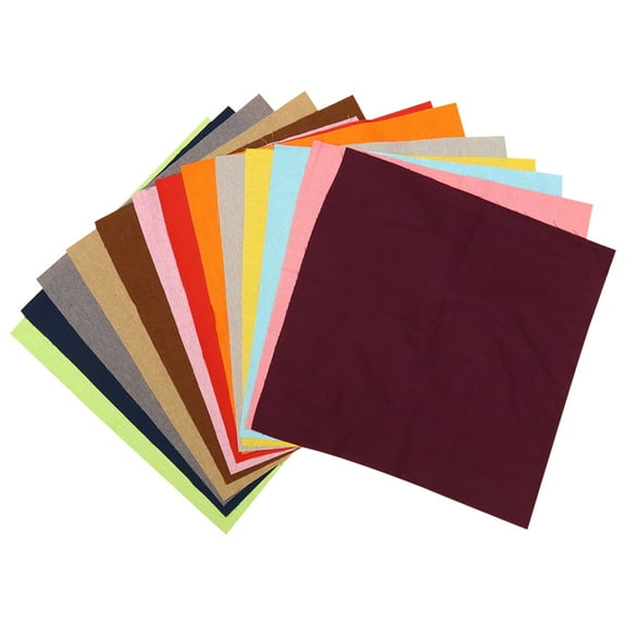 KALLORY Solid Color Linen Fabric Bundle 14 Pieces for Crafts, Sewing, Quilting, Home Decor Projects