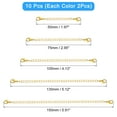 thumbnail image 2 of Uxcell 10 Pack Necklace Extenders Extension Chains with Lobster Clasps, 5 Size Gold, 2 of 5
