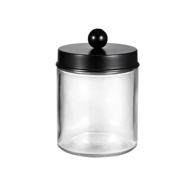 Naiovety Tarro de almacenamiento de hisopos de 4 piezas, tapa de acero inoxidable, almohadillas de maquillaje, bolas, botella, hogar, oficina, Cocina y Comedor