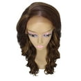 thumbnail image 3 of LUXLUXE Asana Wavy 26 Inch 7x4 Women's Lace Front Wig, Heat Resistant Fiber,  Brown with Golden ), 3 of 7